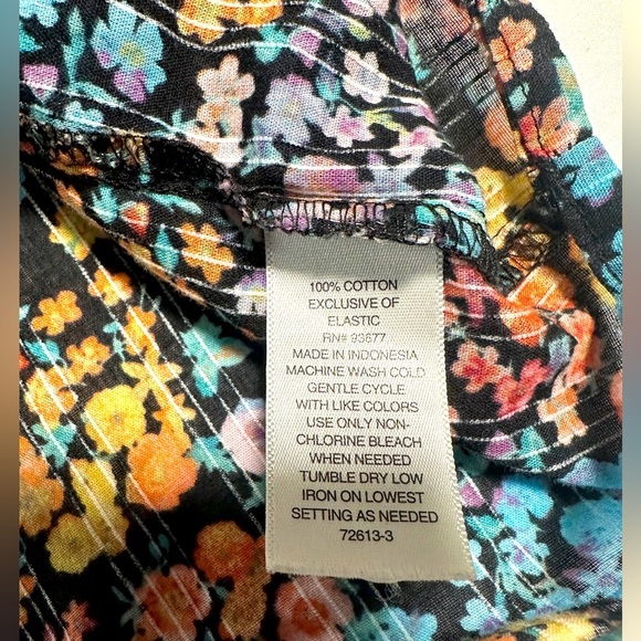 A.N.A. Floral Blouse Scrunch Stretch Puff Sleeve Women's - Picture 5 of 7